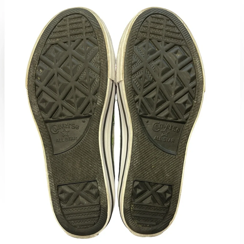 Gray Converse High-Tops With Green Monsters - Size 2 - Picture 6 of 7